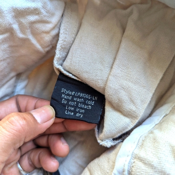 Seduction Tan Women's Linen/Rayon Pants Straight Leg Carrier Office Size Large - Picture 5 of 13